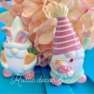 Easter gnome salt and pepper shakers